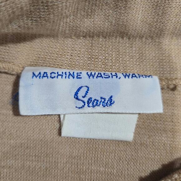 80s Vintage Tan Classic Pleated Sears Neutral Minimal A Line Midi Skirt Size 6 - Picture 2 of 9